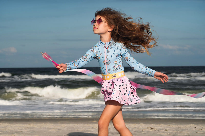 Acrobats Girls Long Sleeve Rash Guard Bodysuit UPF 50+ | Krio Color