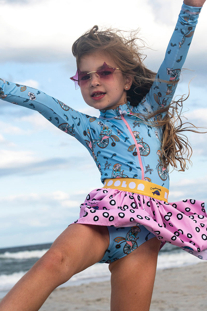 Acrobats Girls Long Sleeve Rash Guard Bodysuit UPF 50+ | Krio Color