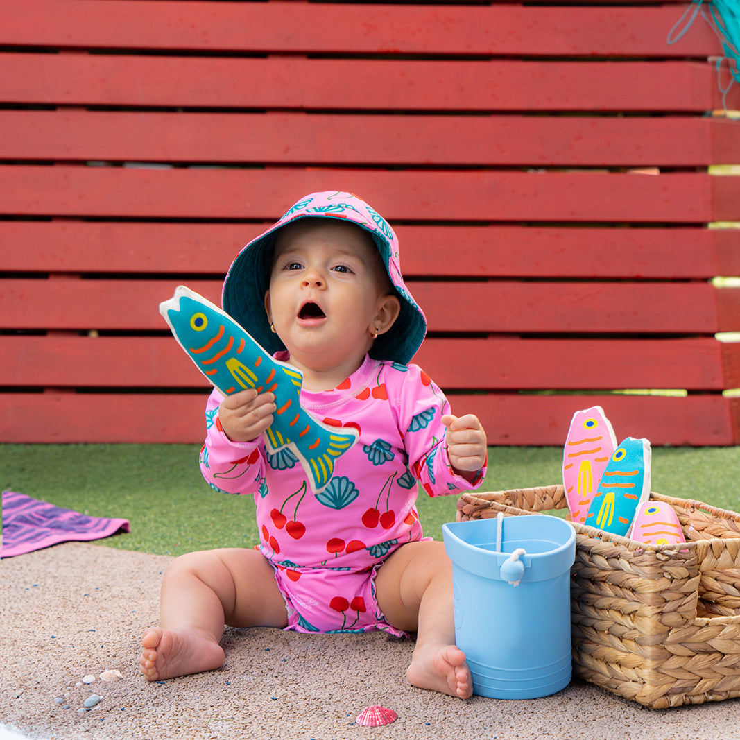 Combinaison Anti Uv Bebe Happy Cherry Maillot De Bain Bu00e9bu00e9 Fille Une Piu00e8ce Chapeau Bebe Fille 12-18 Mois