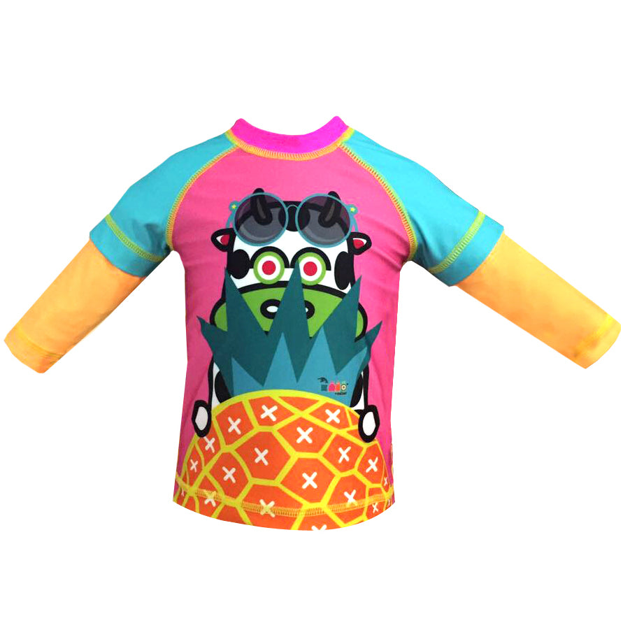 MUCCA PINEAPPLE BABY GIRL LONG SLEEVE RASH GUARD SHIRT