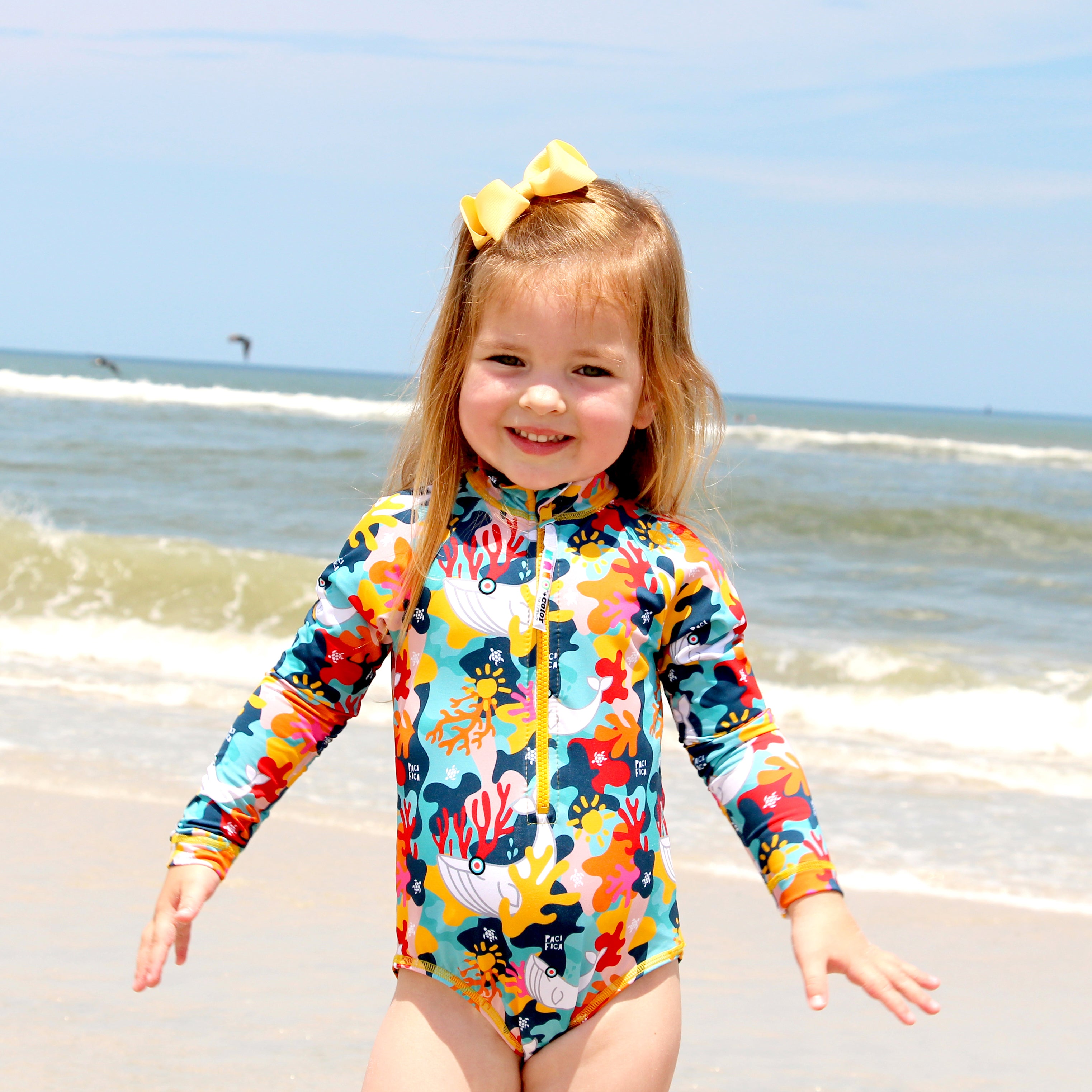 Pacifica Girls Long Sleeve Bodysuit Rash Guard | Krio +