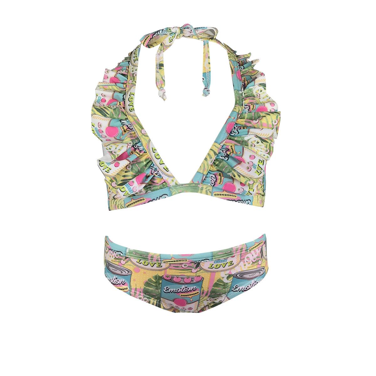 Pop Art Classic Ruffle Bikini Set - UV Swimwear | Krio + Color – Krio Color
